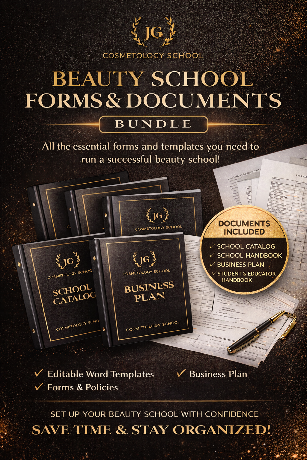 Beauty/BARBER School Forms Documents Bundle