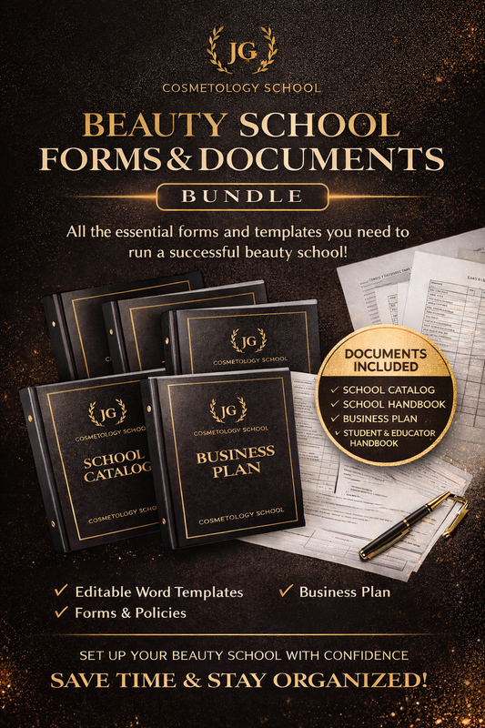 Beauty/BARBER School Forms Documents Bundle